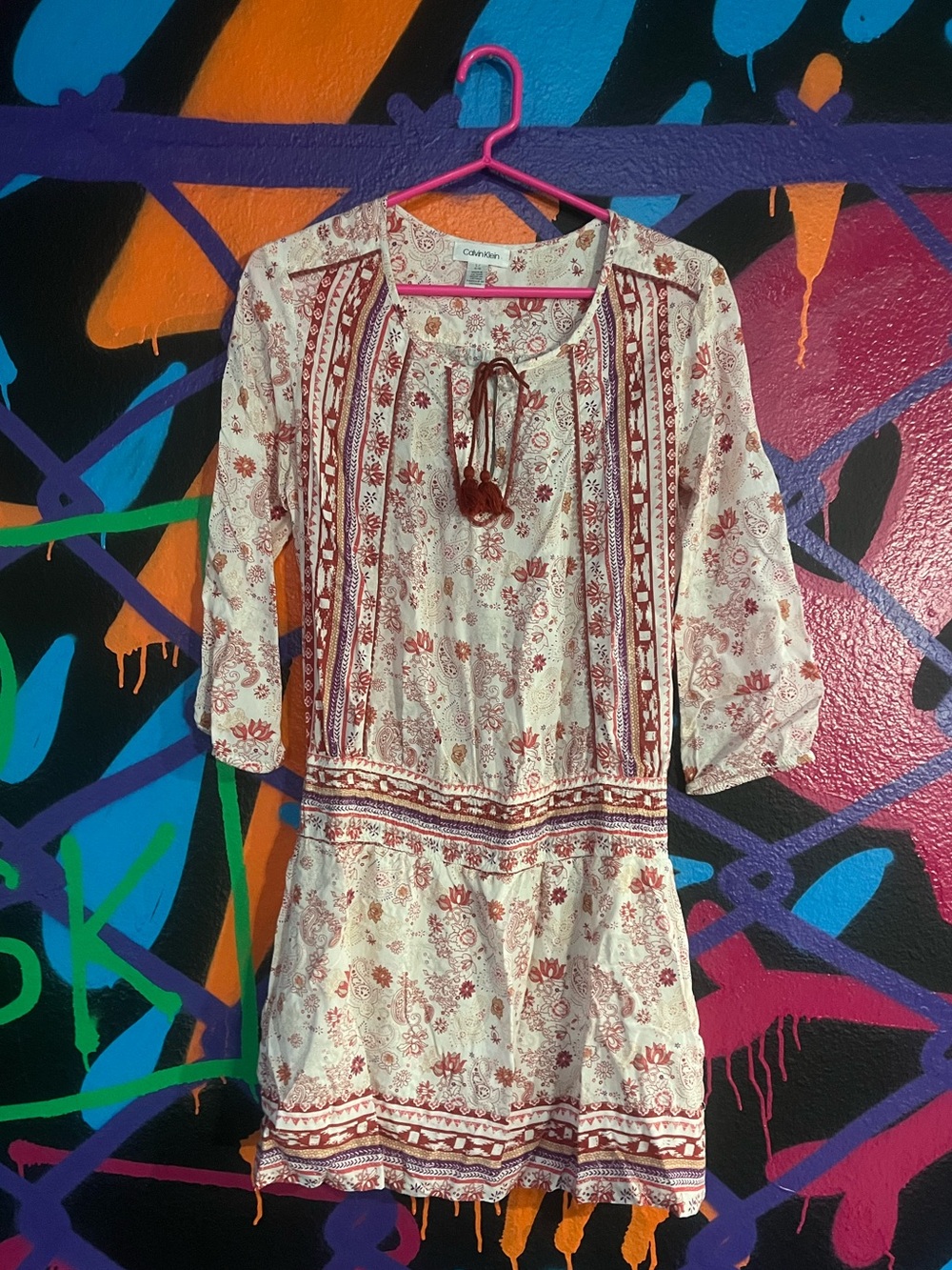 Calvin Klein Boho Floral Tunic Dress